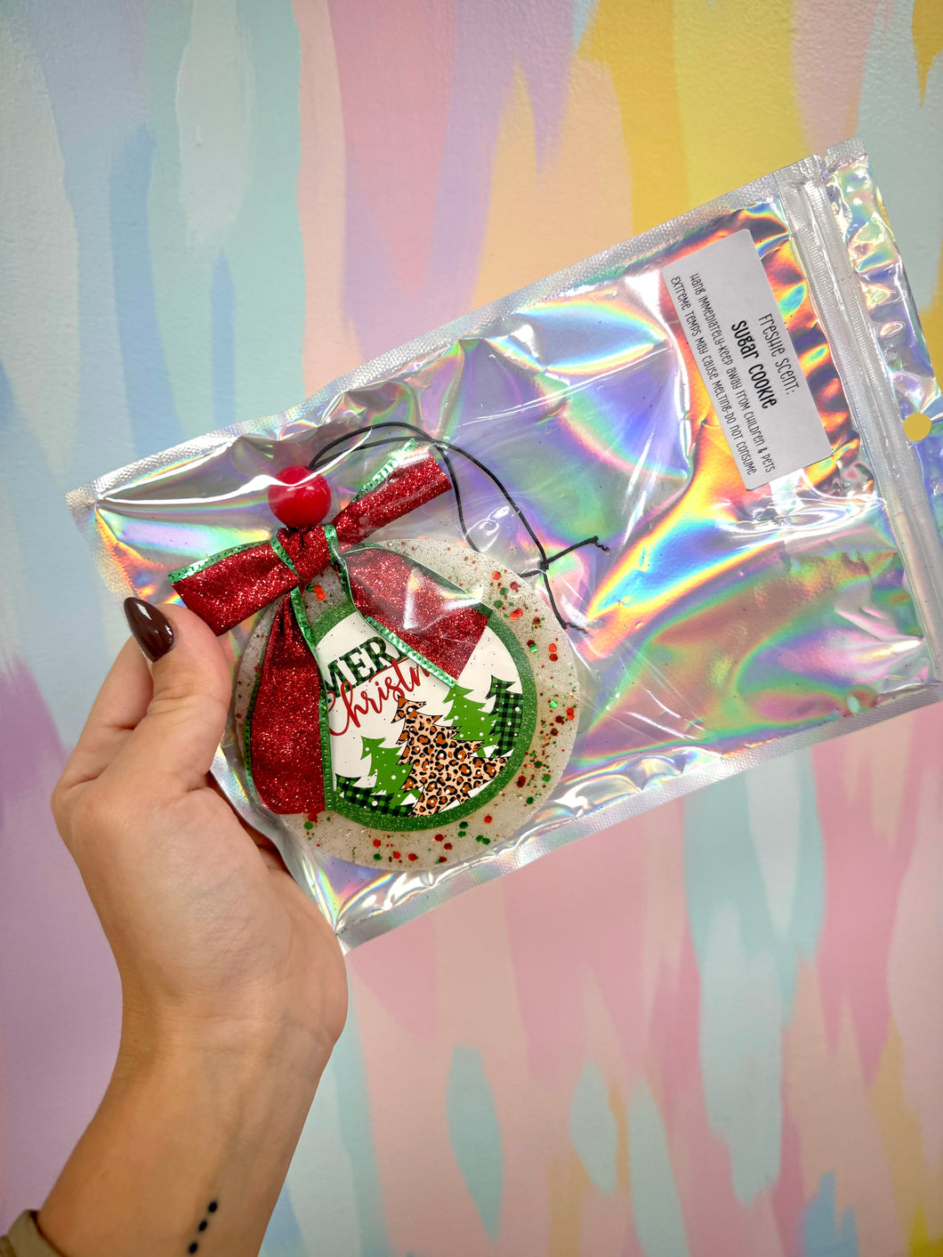 Leopard merry Christmas freshie