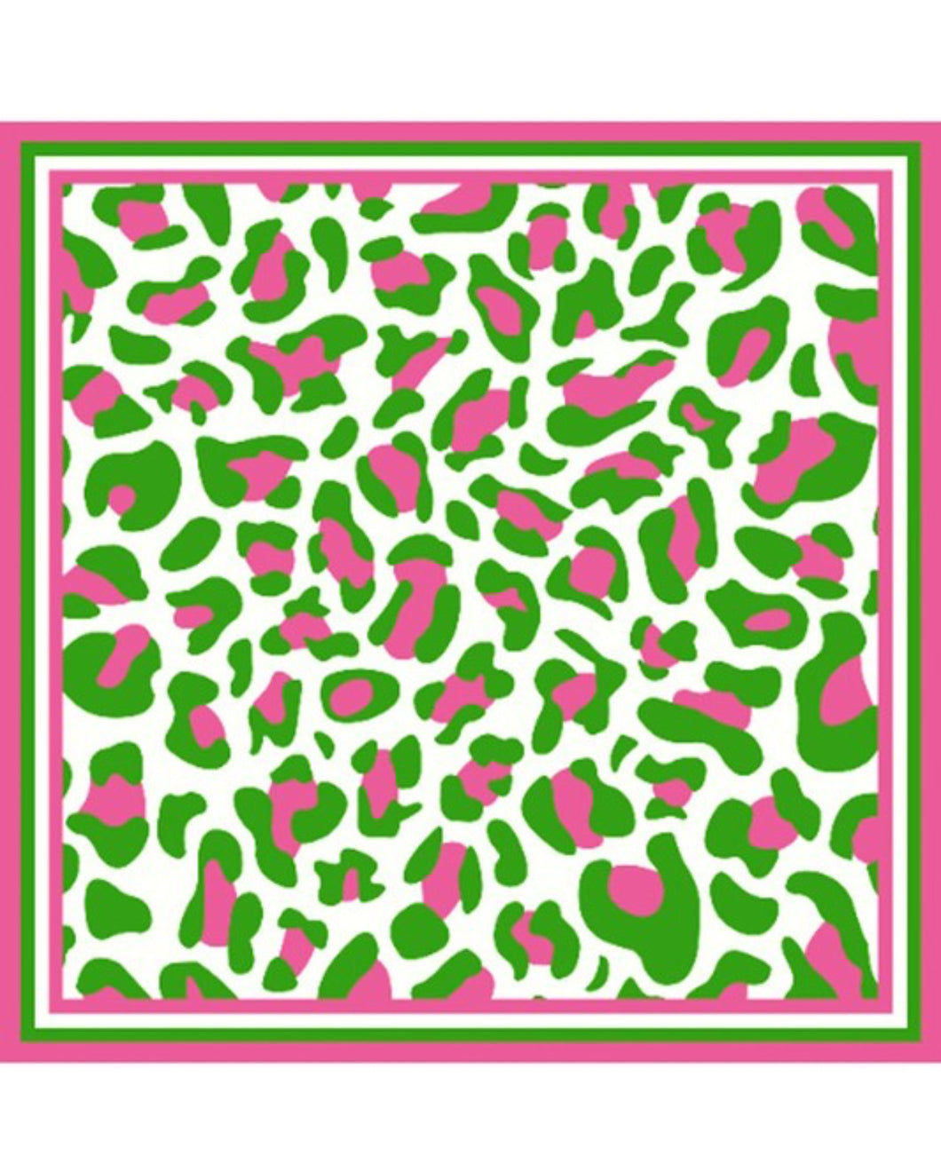 Green pink leopard scarf