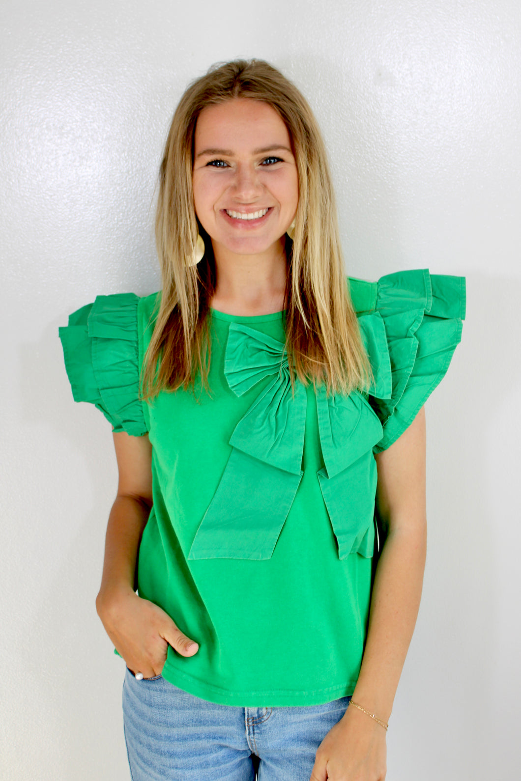 Green bow top