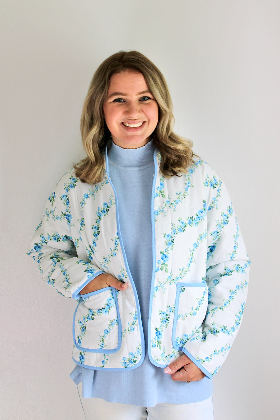 Light blue floral jacket