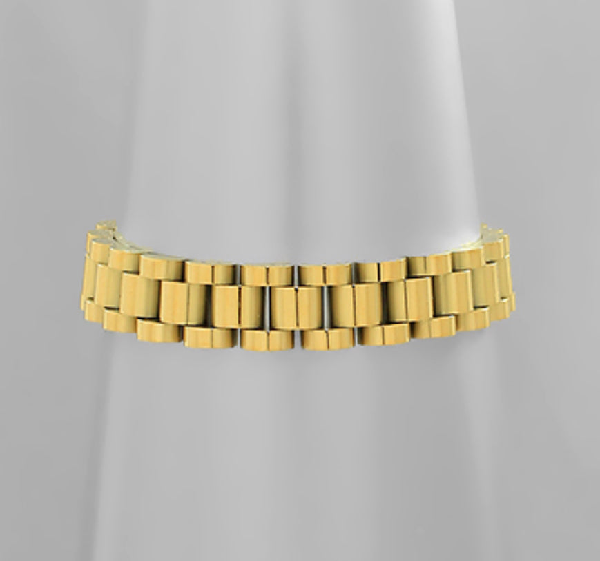 Gold watch band bracelet