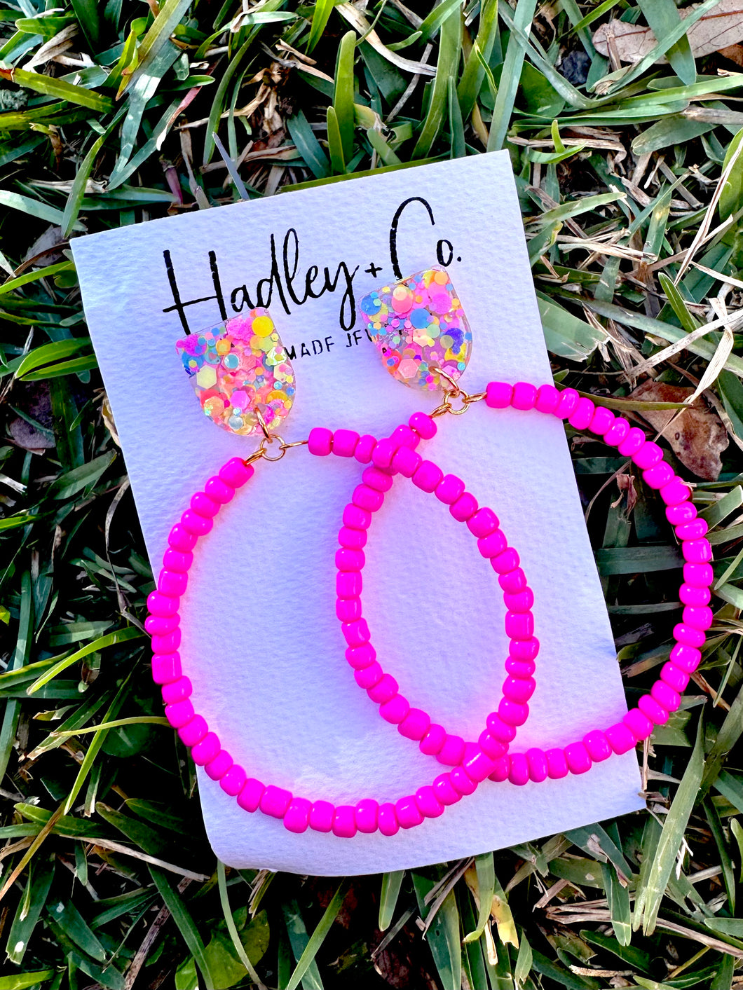 Pink confetti stud Hadley +co earrings