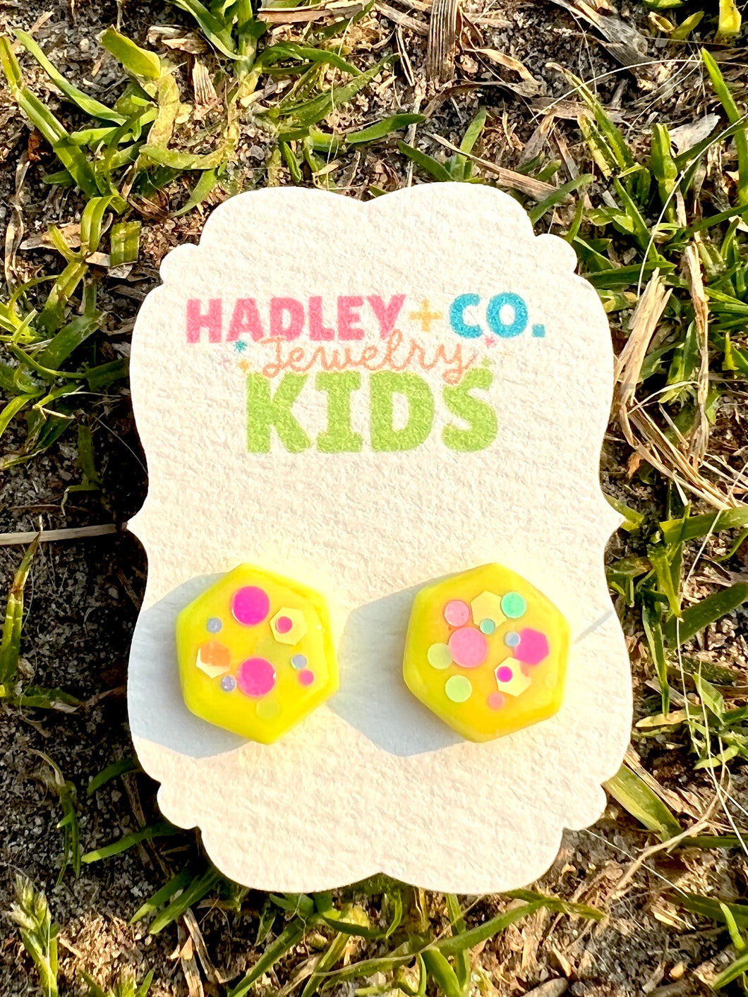 Yellow confetti stud Hadley + co earrings