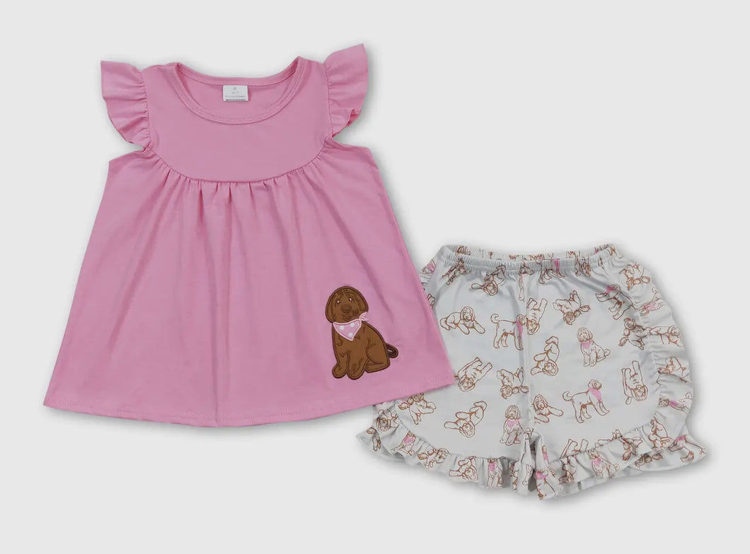 Flutter sleeve dog kids outfit