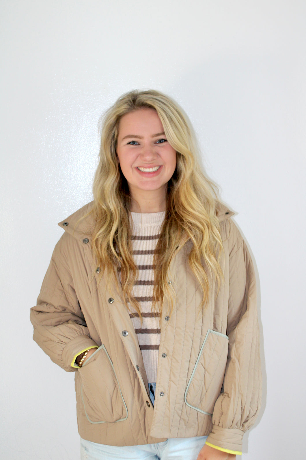 Tan puffer jacket