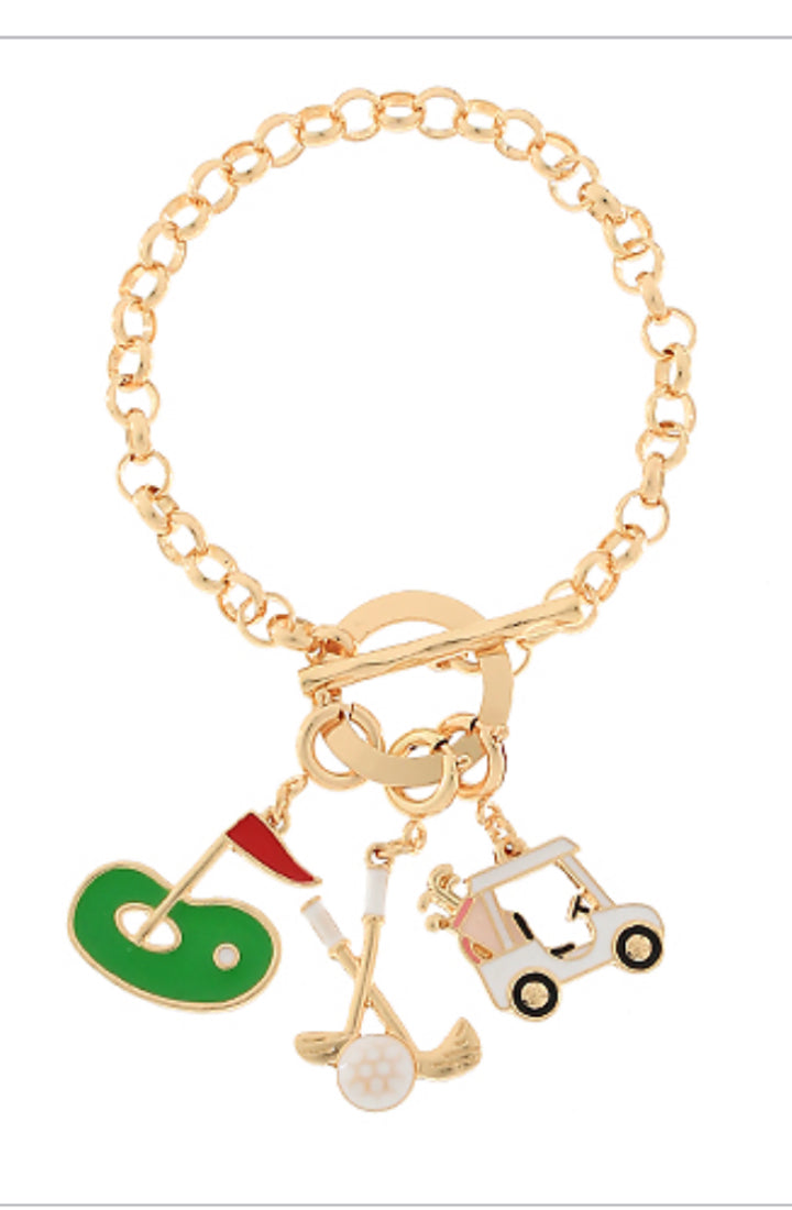 Gold charm bracelet