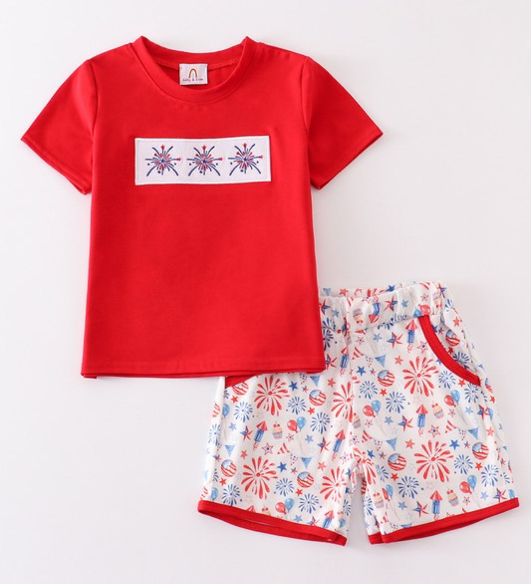 Fireworks boy shorts set