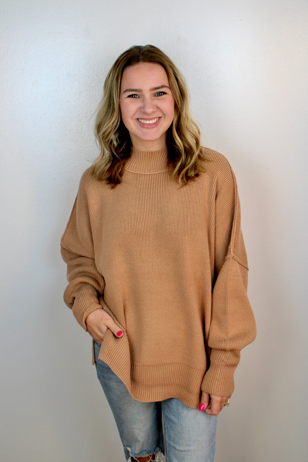 Camel oversized sweater