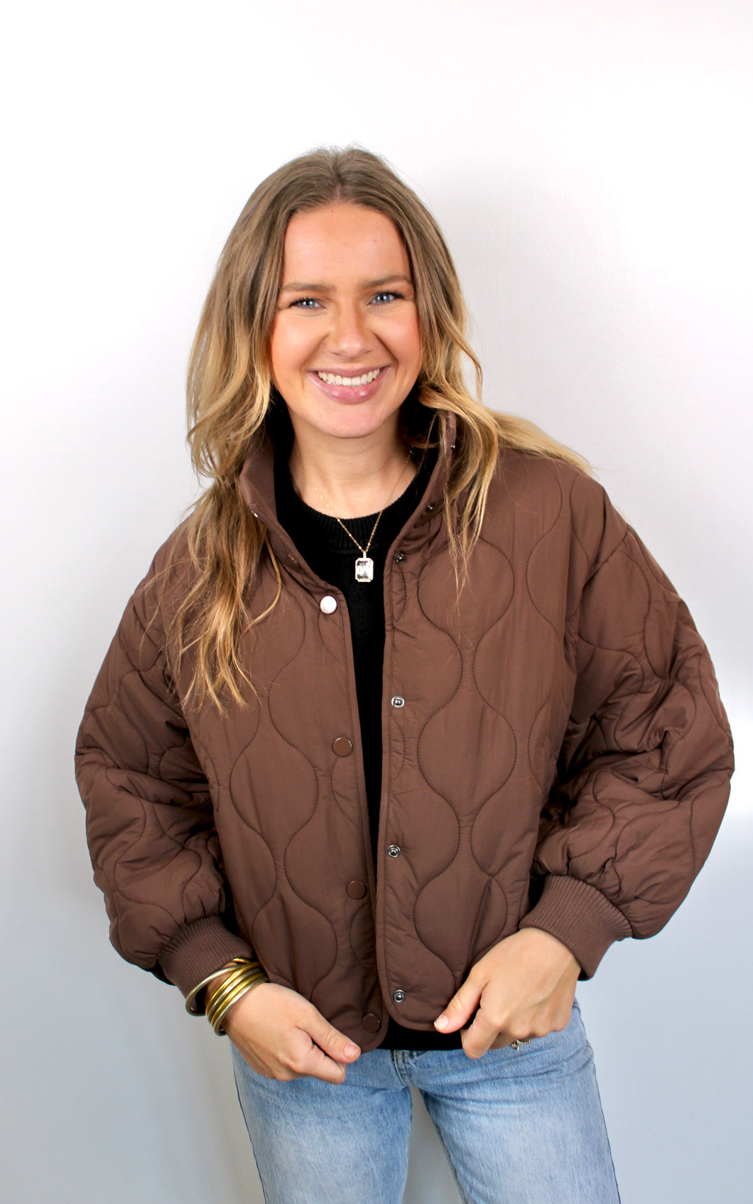 Brown quilted jacket