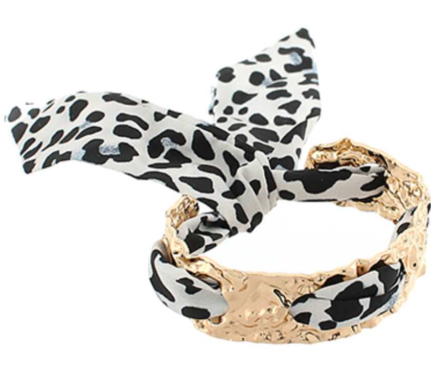 Black White scarf bracelet