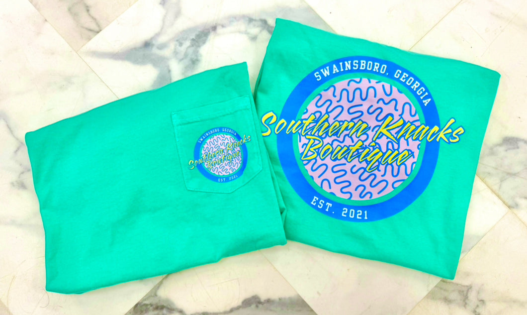 Green logo tee