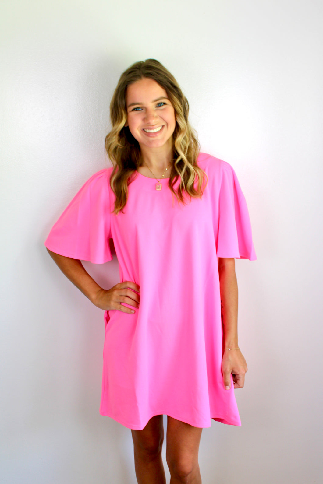 Neon pink dress