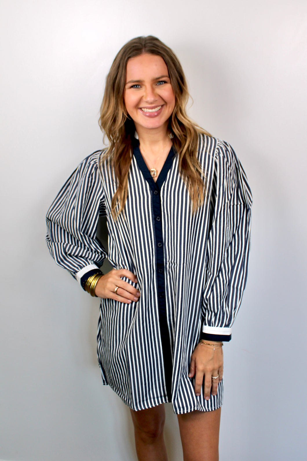 Navy stripe dress