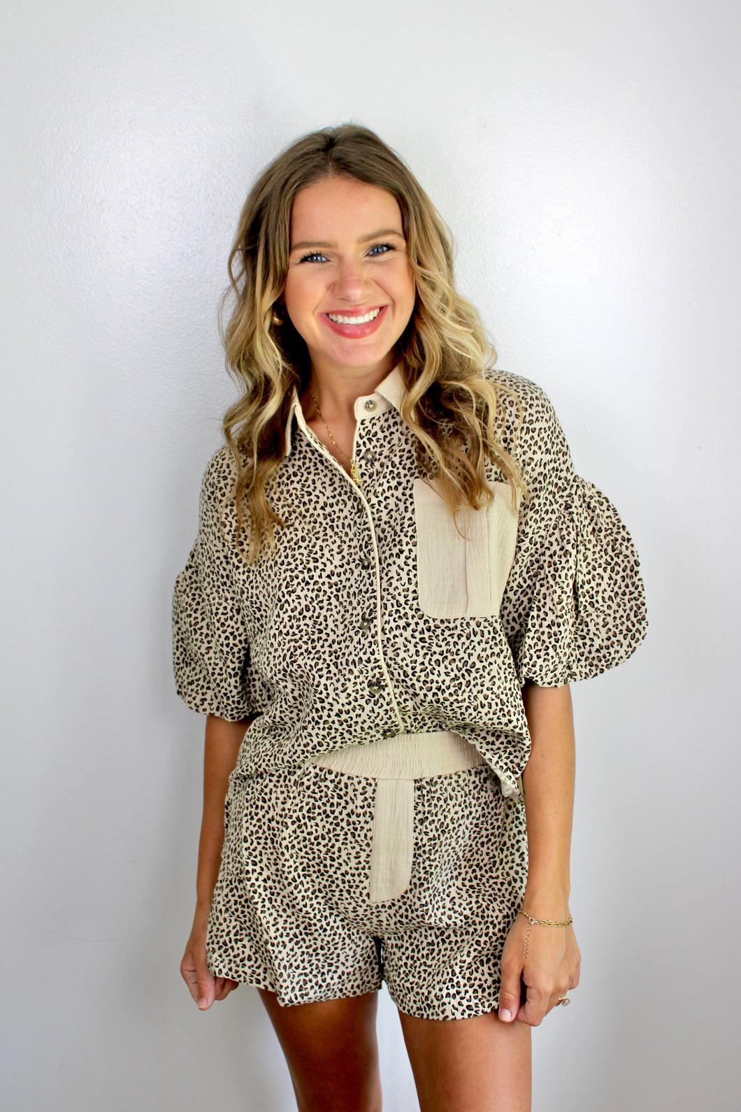 Leopard balloon sleeve set