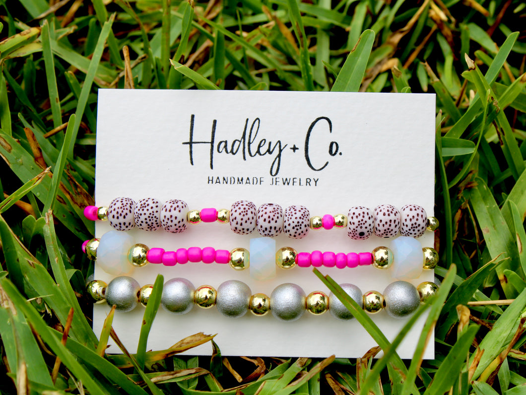Pink opal bracelet set Hadley + co