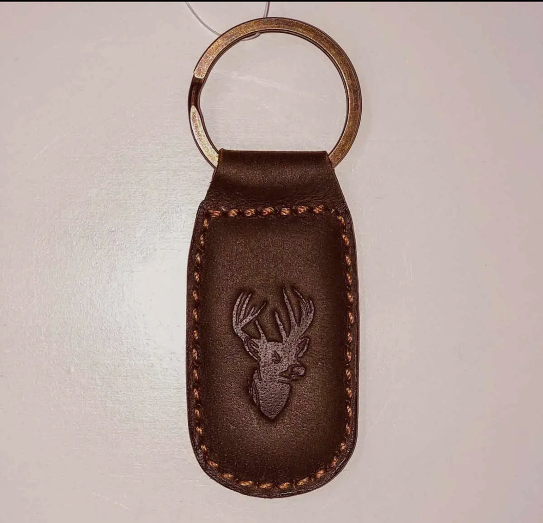 Deer leather keychain