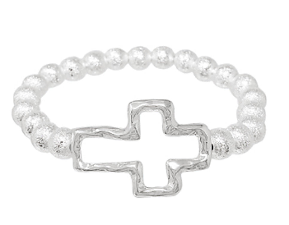 Silver cross bracelet
