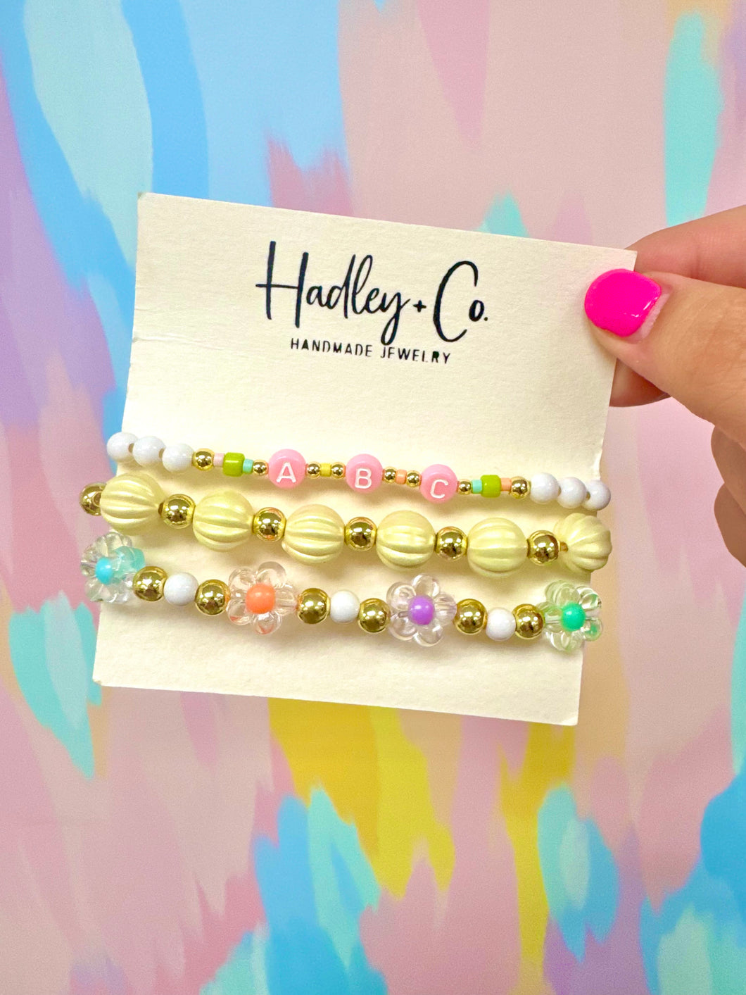 Beaded ABC bracelet set Hadley +co