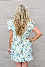 Load image into Gallery viewer, Flower print blue dress
