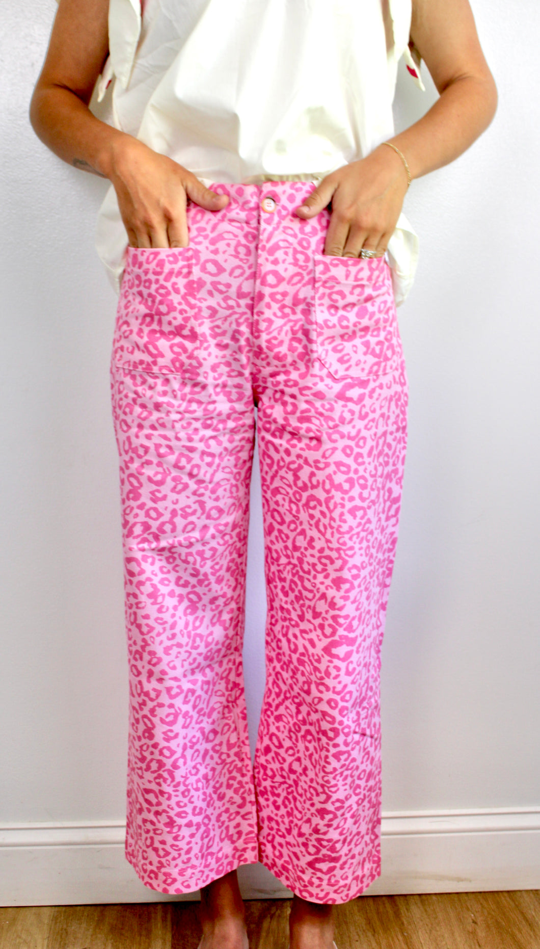 Pink leopard pants- last chance