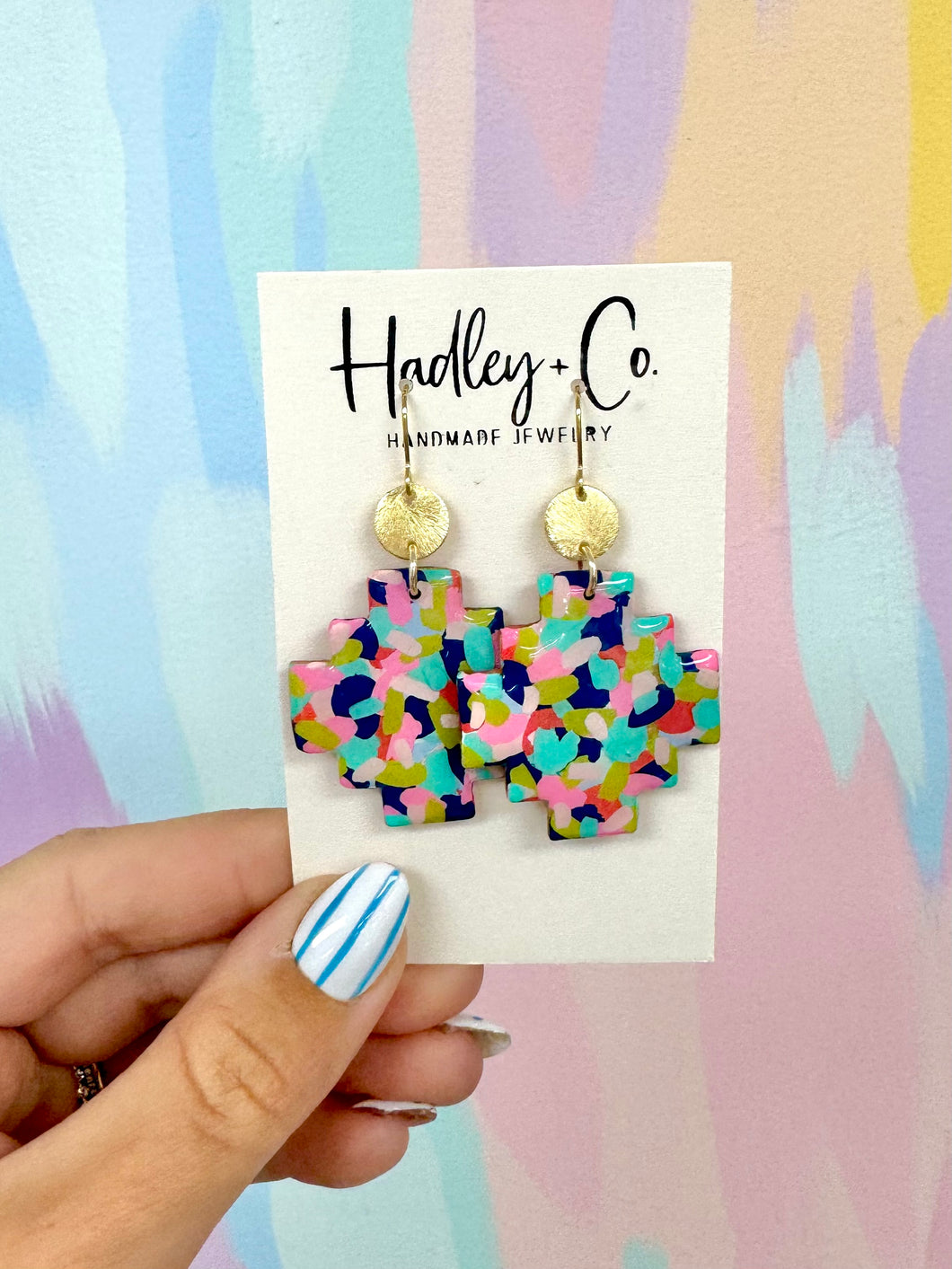 Multi spot cross Hadley +co earrings