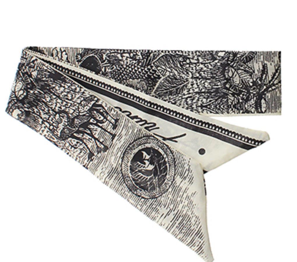 Black ivory twilly scarf