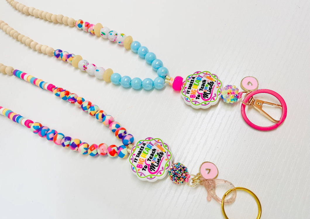 Big heart teacher lanyard