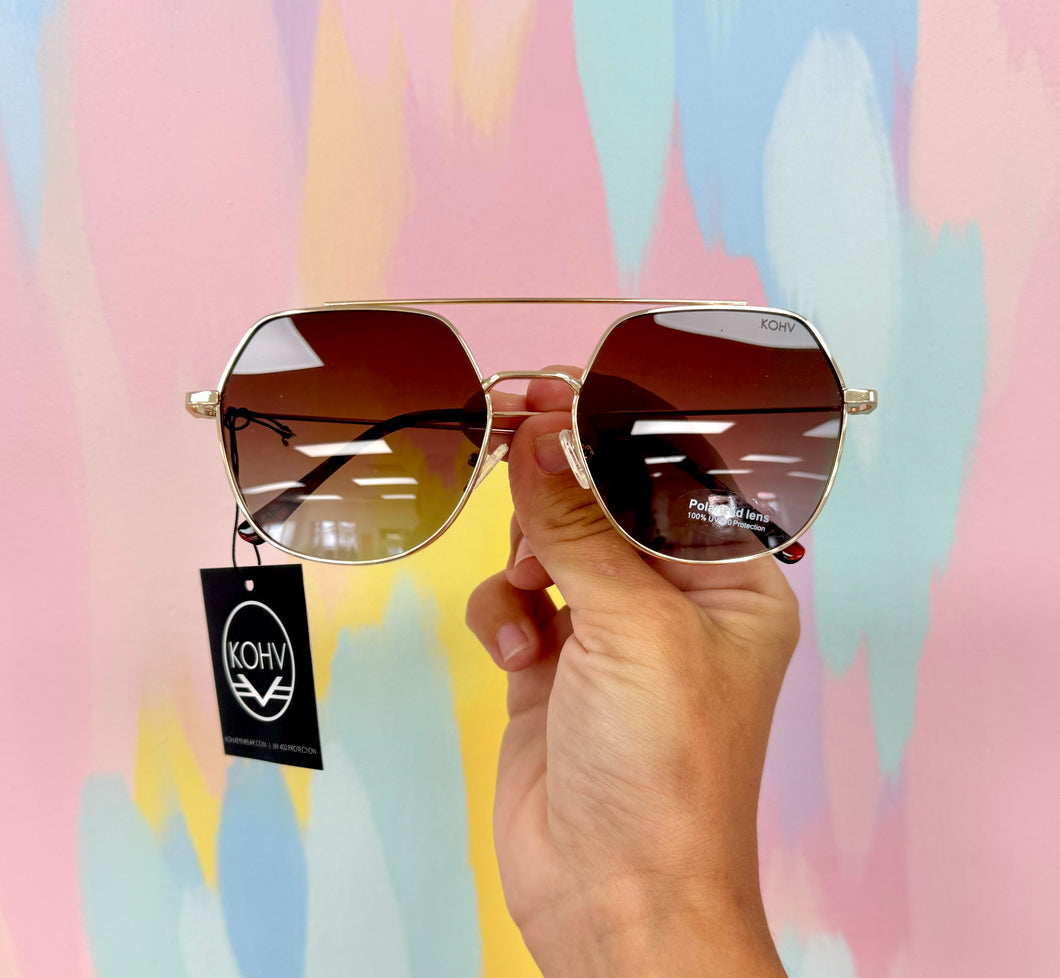 Palm fade kohv sunglasses- polarized