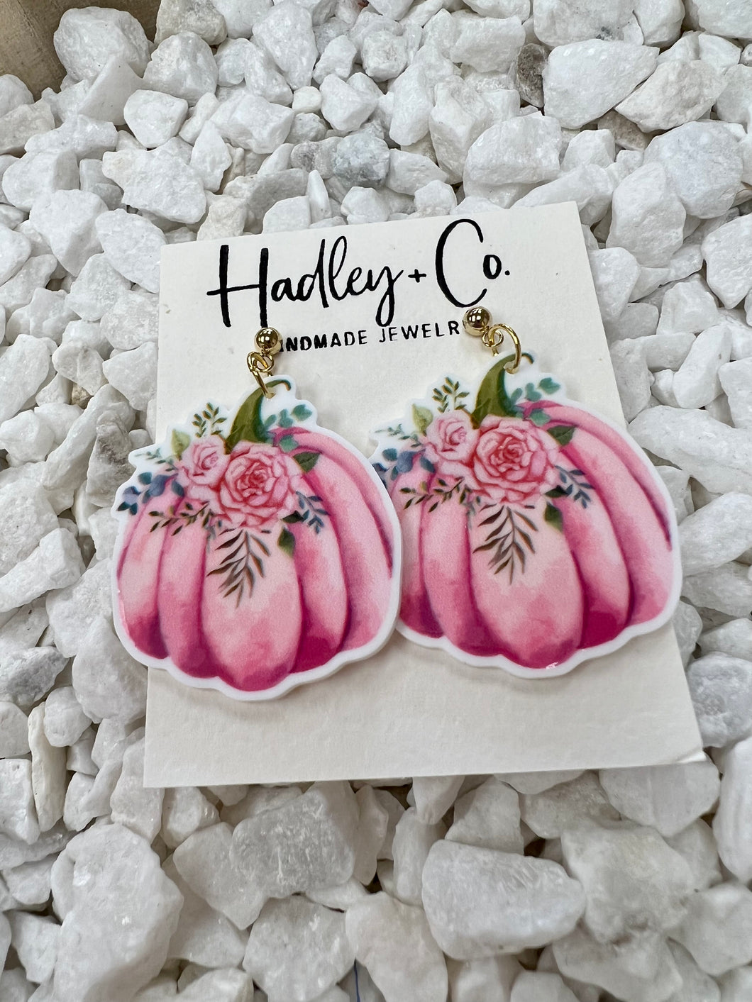Flower pink pumpkin Hadley + co earrings