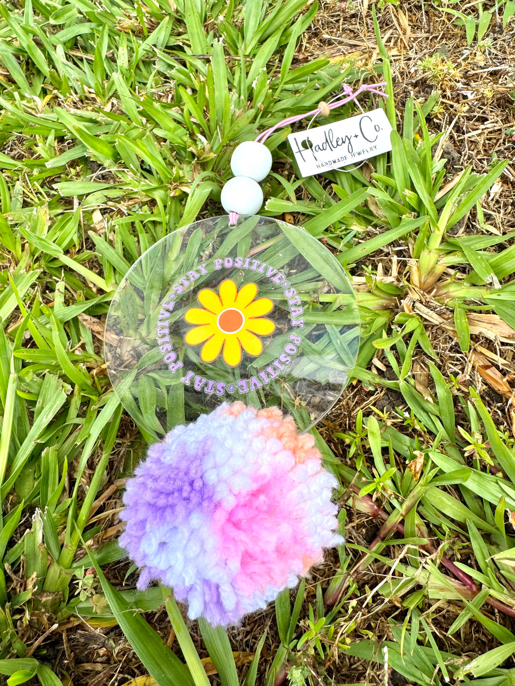 Stay positive car charm- Hadley + Co
