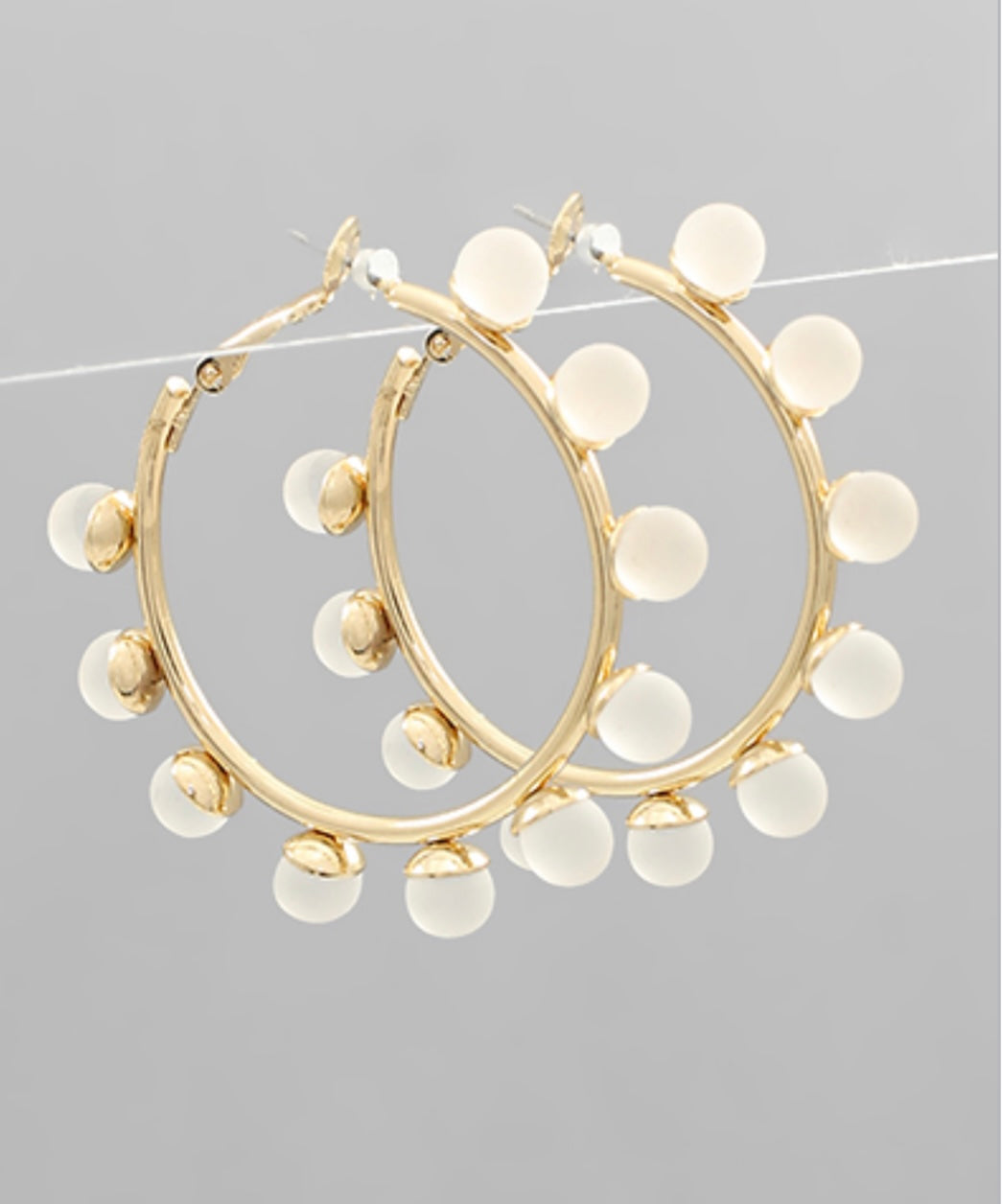 White Ball Trimmed hoops