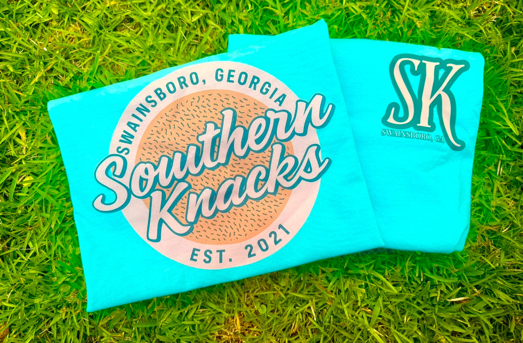 Teal logo tee