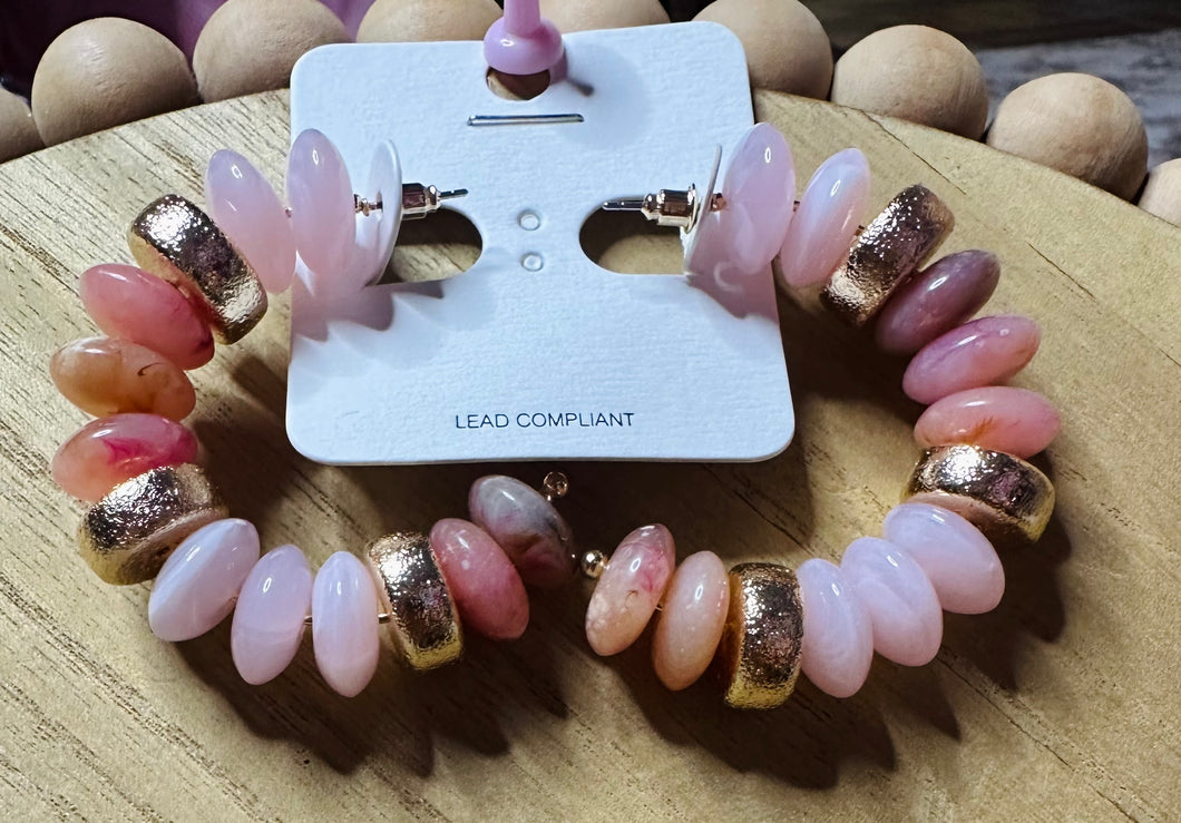 Rose stoned earrings