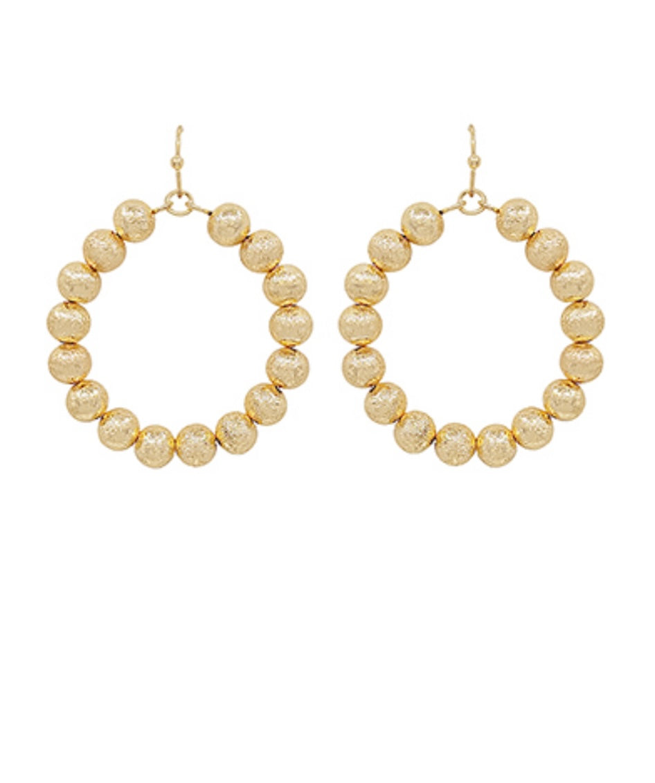 Satin Gold ball round earrings