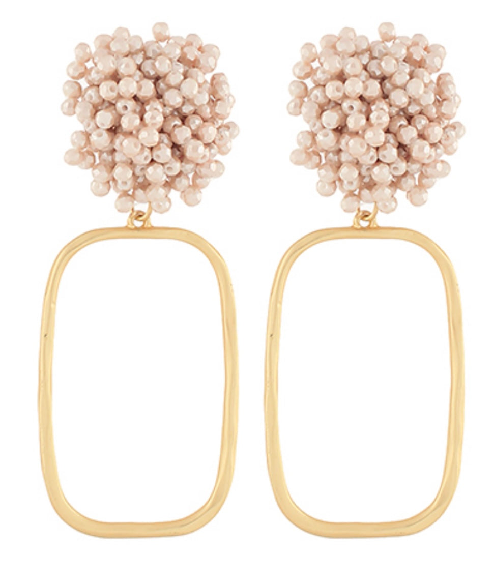 Blush Gold rectangle earrings