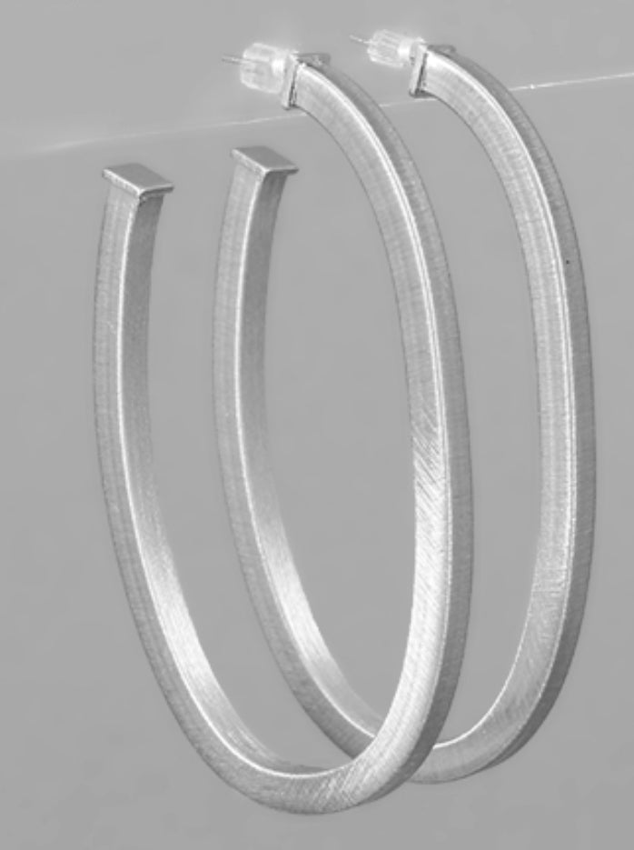 Silver oval hoops