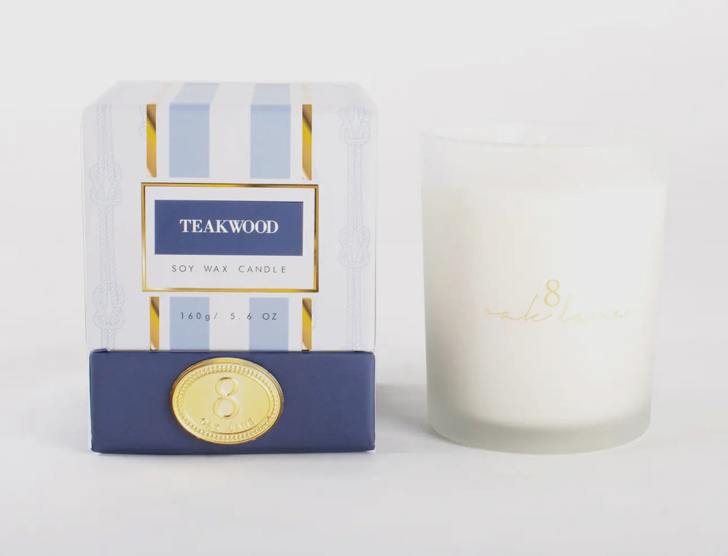 Teakwood candle- 8 oak lane
