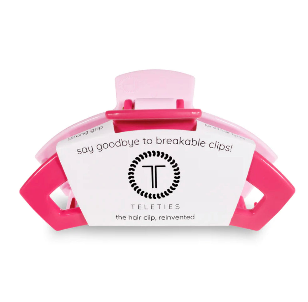 Pink multi open teletie clip