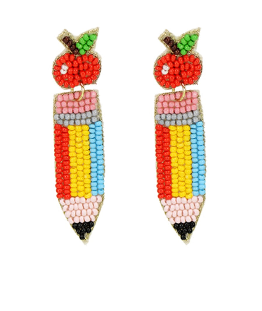 Multi Beaded Pencil earrings
