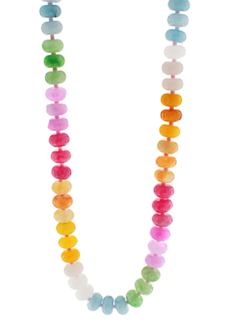 Semi wide stone beaded necklace