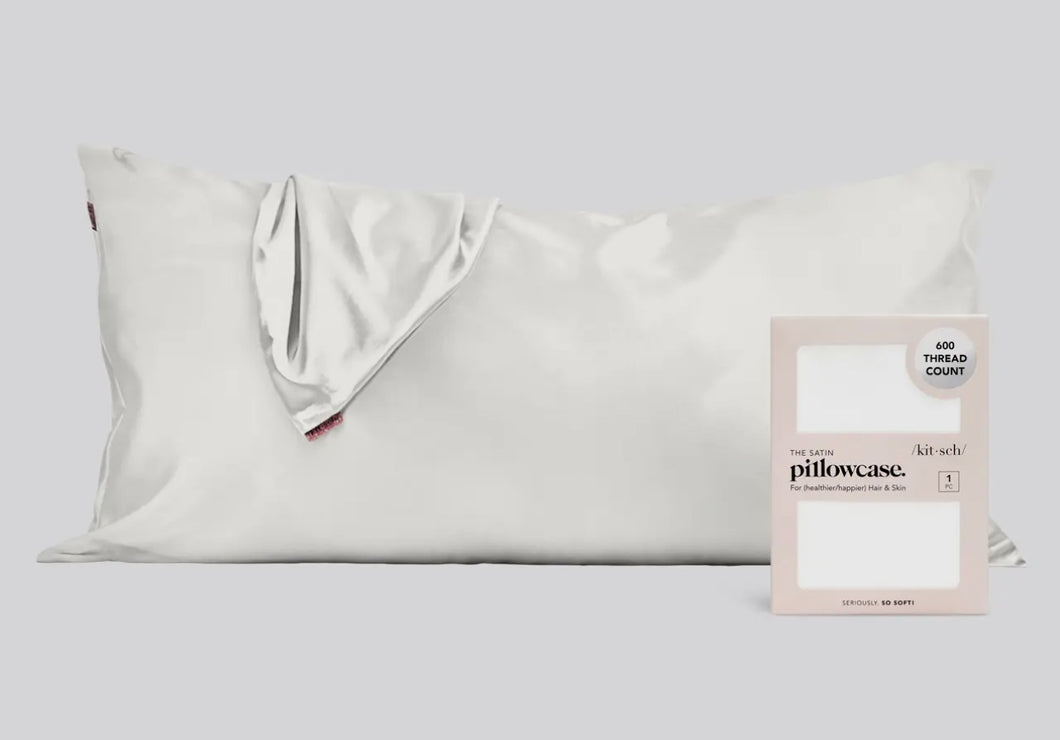 Ivory satin king pillowcase