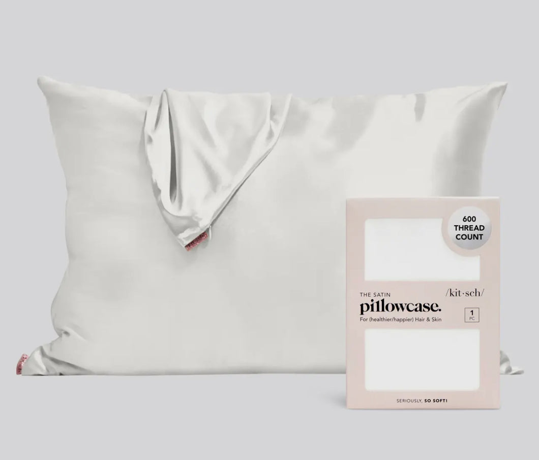 Ivory satin pillowcase