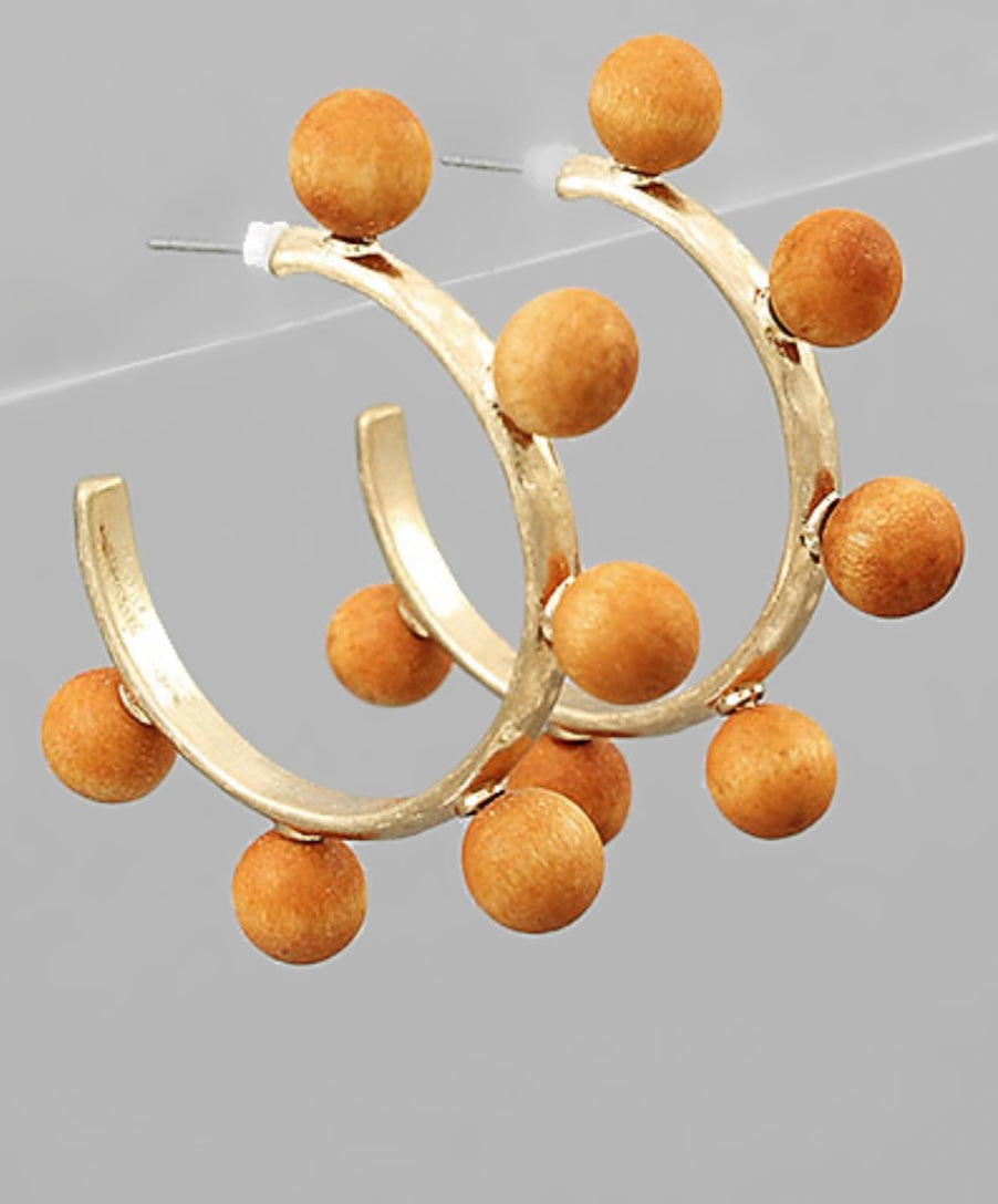 Brown Wood Ball hoops