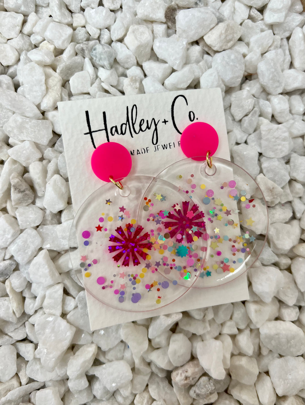 Clear circle Hadley + co earrings