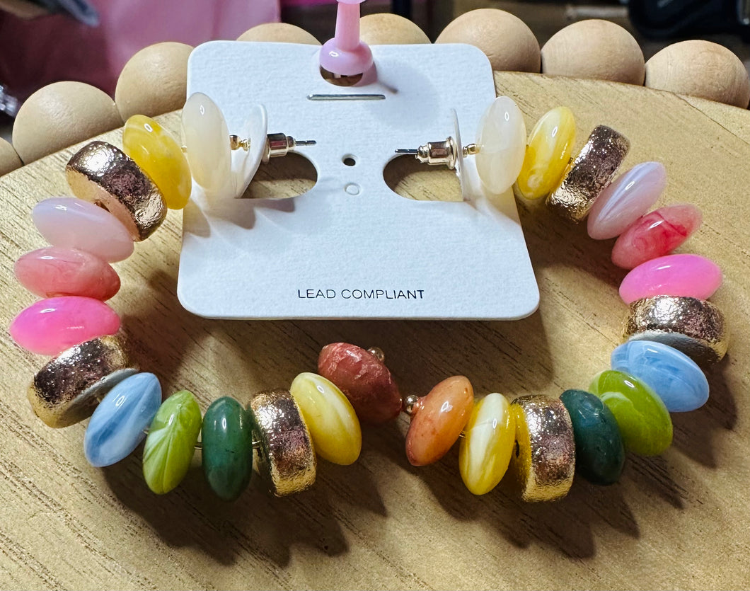 Multi color stoned earrings