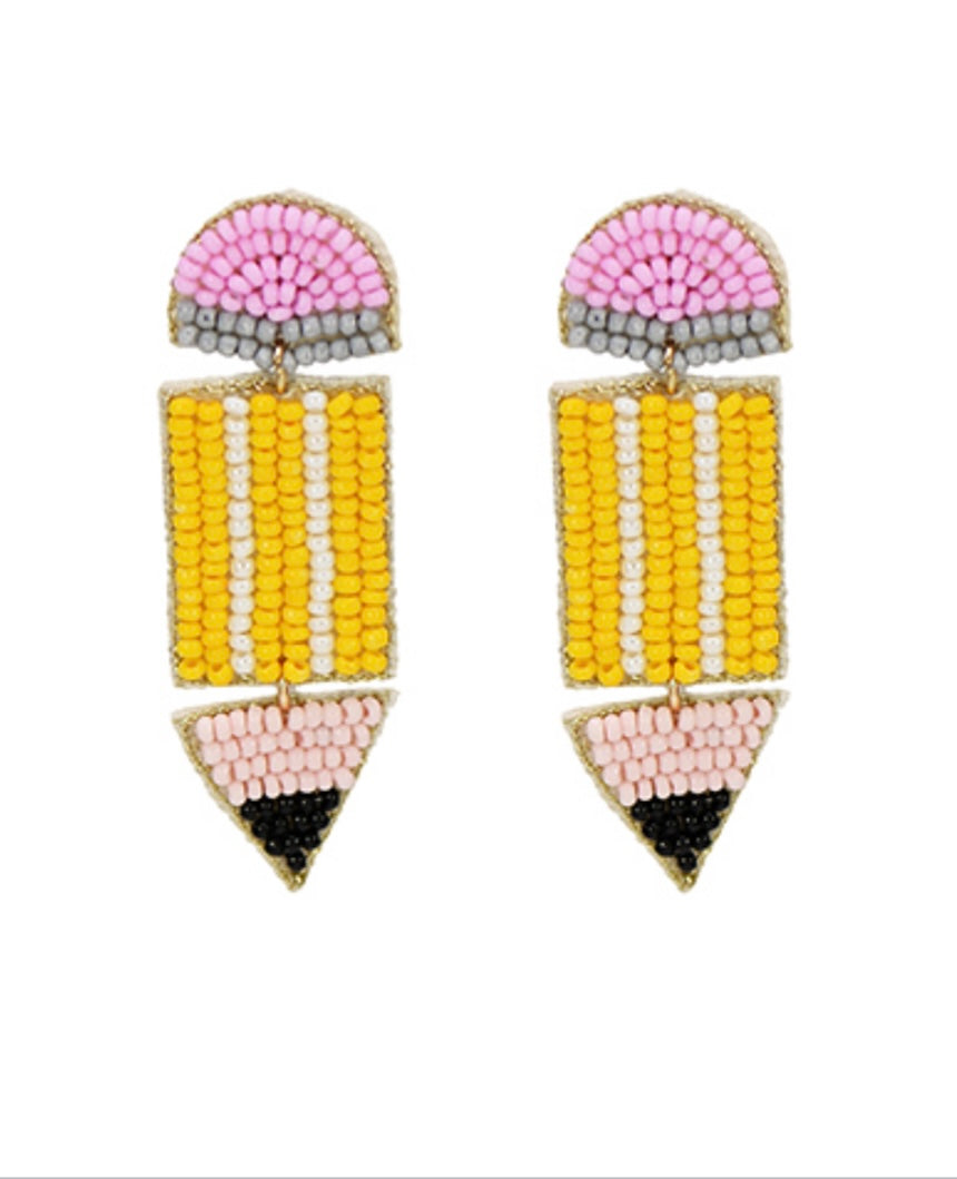 Beaded Pencil earrings