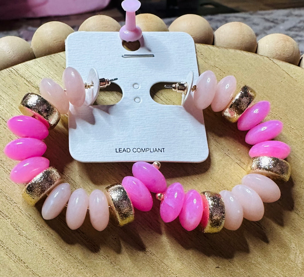Pink stoned earrings