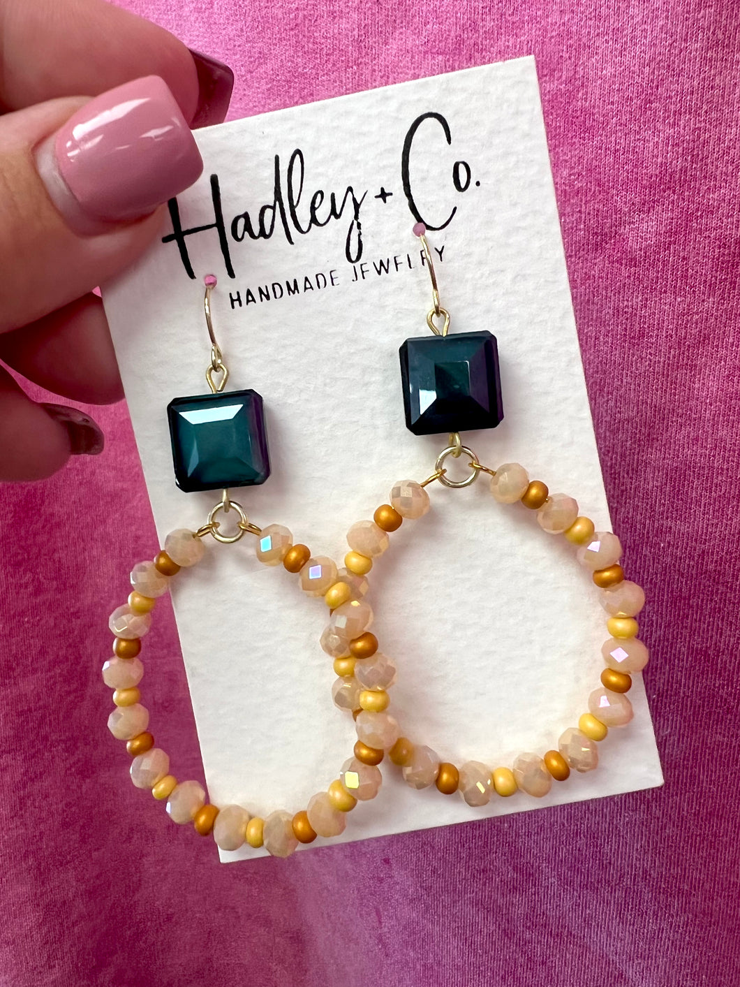 Teal gold Hadley + co earrings