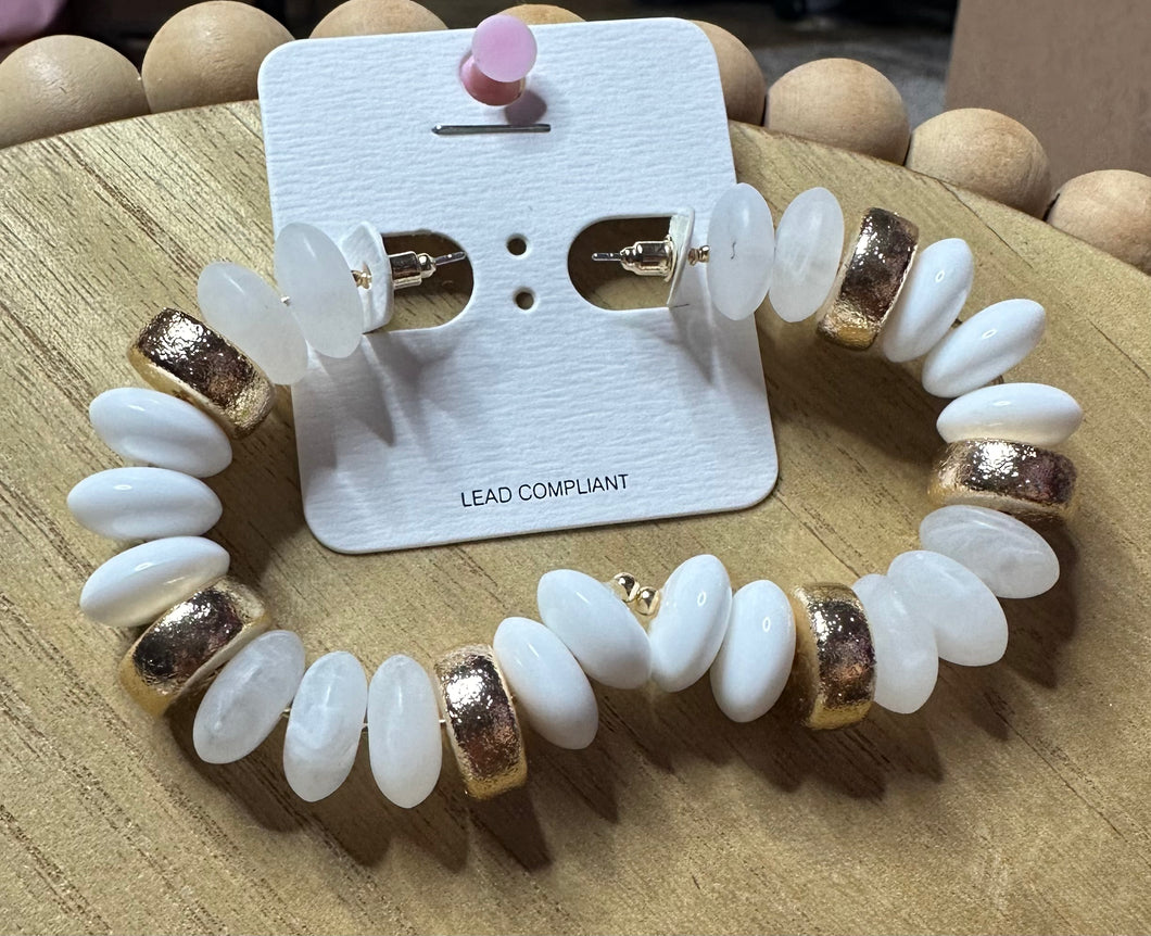 White gold stoned earrings