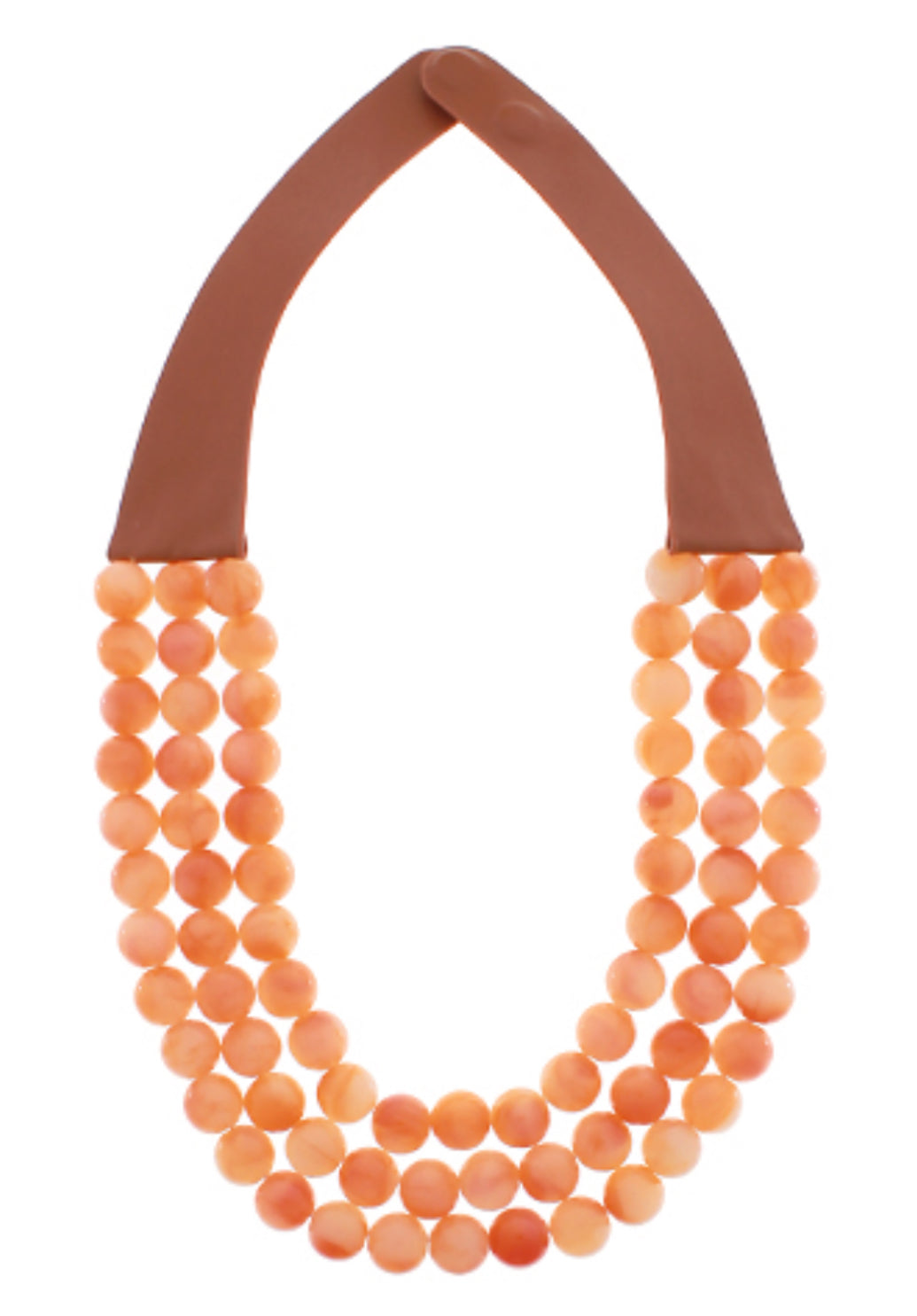 Orange 3 row necklace